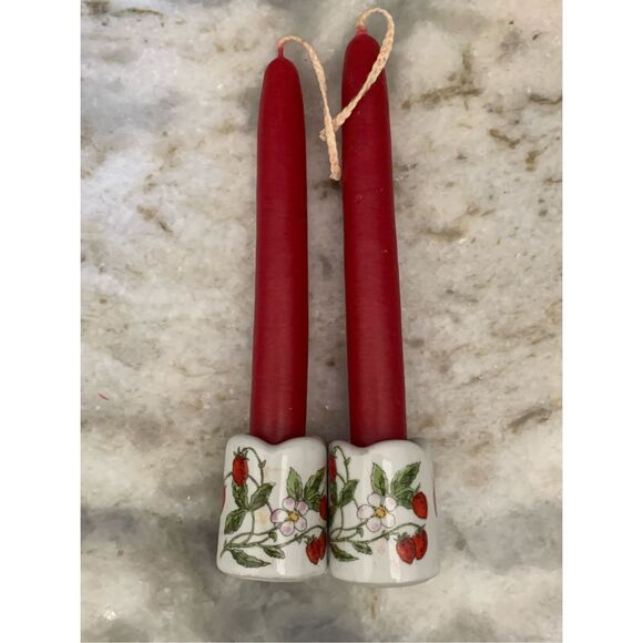 Mini Candle Holders with Red Candles #strawberries - Picture 2 of 4